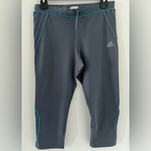 Adidas Supernova climate 3/4 pants Dark Green with blue lines details